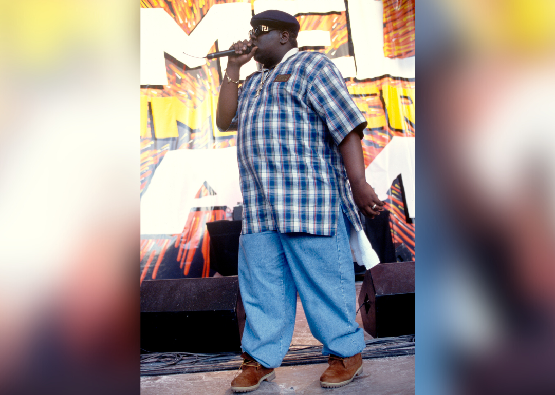 Notorious B.I.G. performs during KMEL Summer Jam.