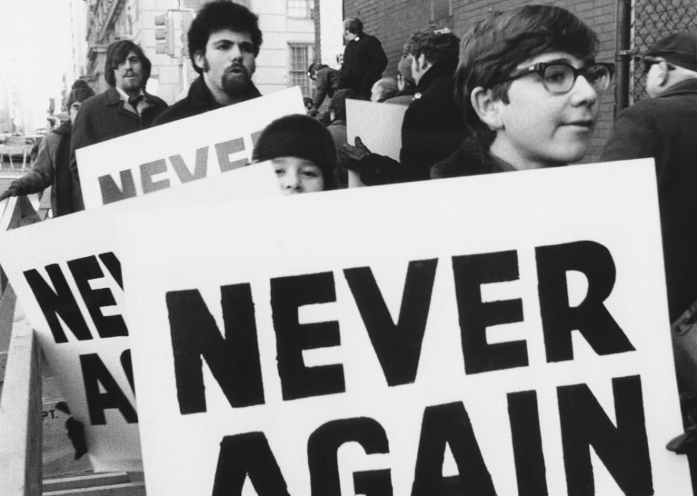 Members of Jewish Defense League Demonstrate Near Soviet Mission to the U.N., New York City, USA, 1971