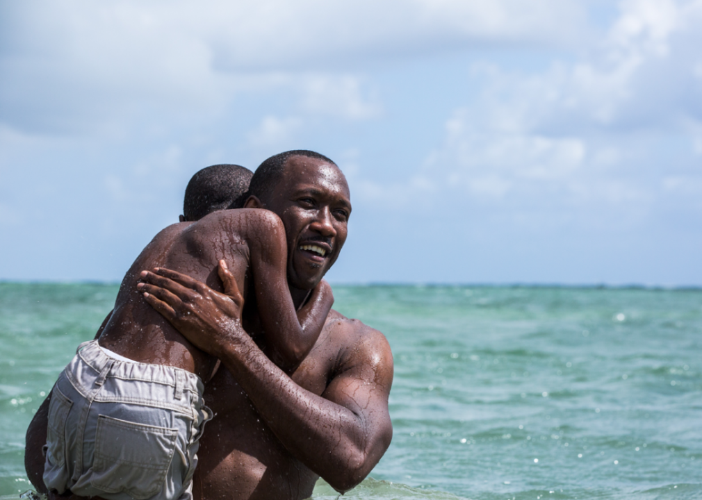 Mahershala Ali and Alex R. Hibbert in a scene from “Moonlight”