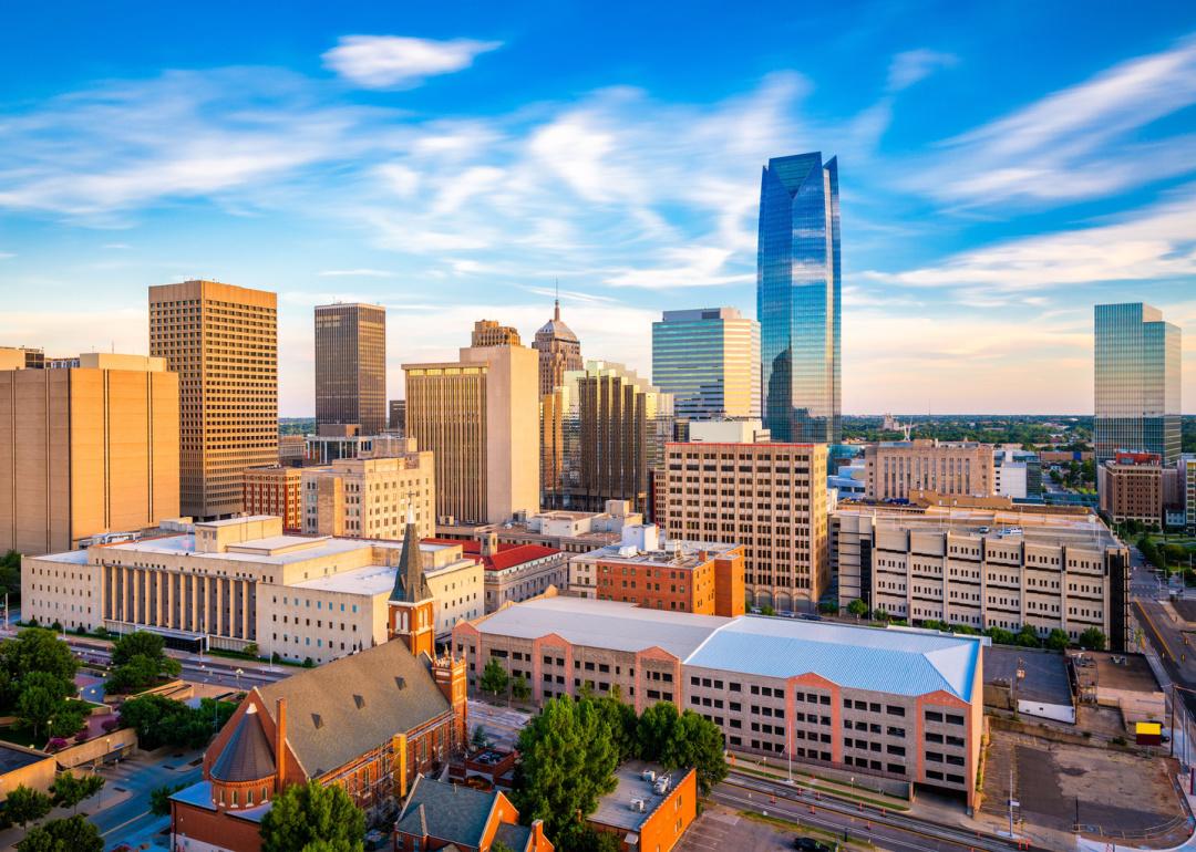 Oklahoma City downtown skyline in the late afternoon.