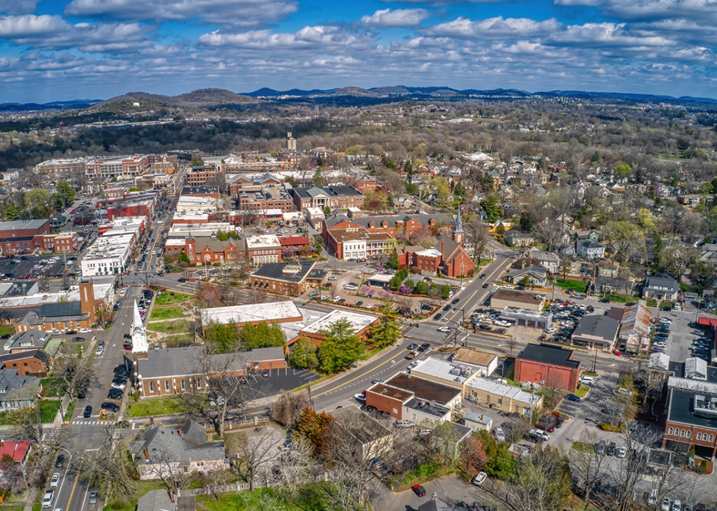 Tennessee: Williamson County Aerial View of Franklin in Spring.