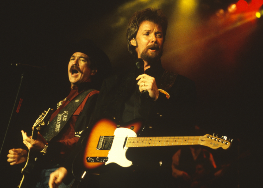 Ronnie Dunn and Kix Brooks perform onstage.