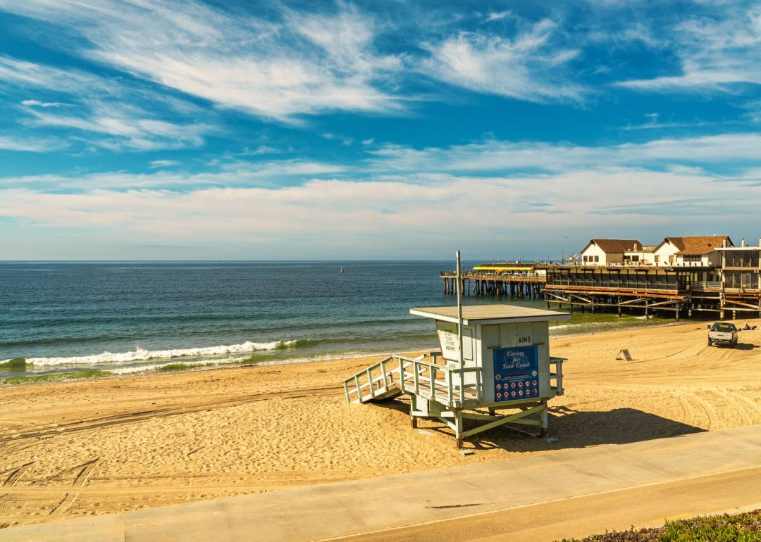 South Bay lifeguard tower in Torrance Beach in California.