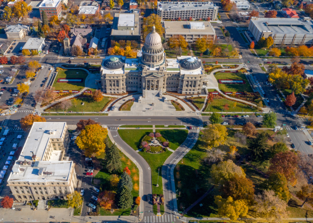 Aerial view Boise Capitol Building.