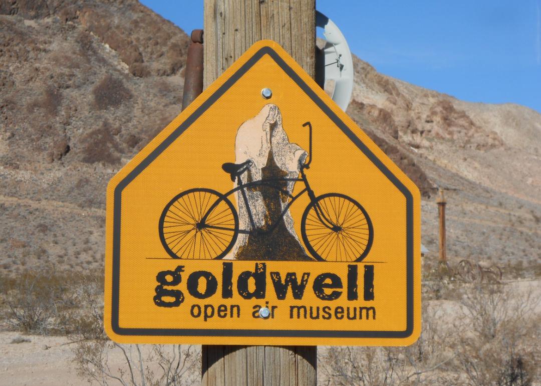 Sign for The Goldwell Open Air Museum in Rhyolite
