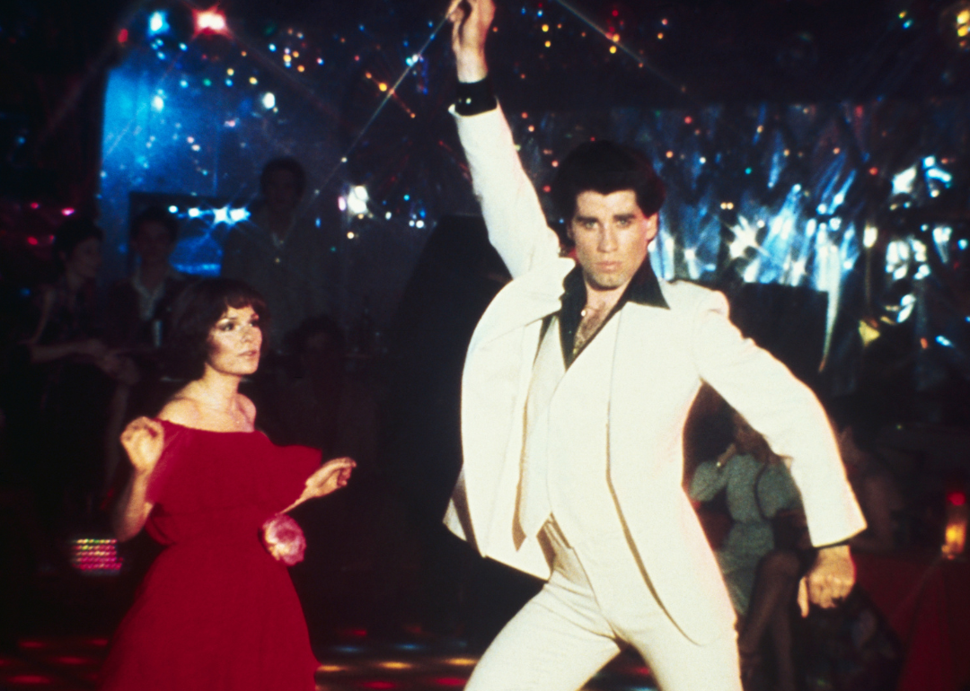 John Travolta and Karen Gorney in a scene from ‘Saturday Night Fever’.