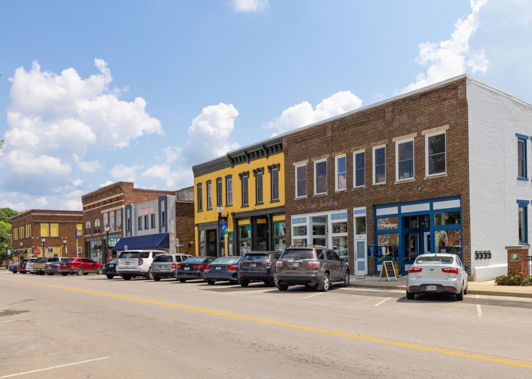 Business district on Washington Street in Martinsville.