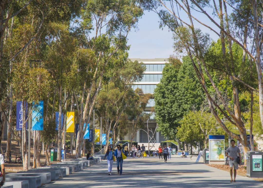 Library walk with UCSD Geisel Library in the background.