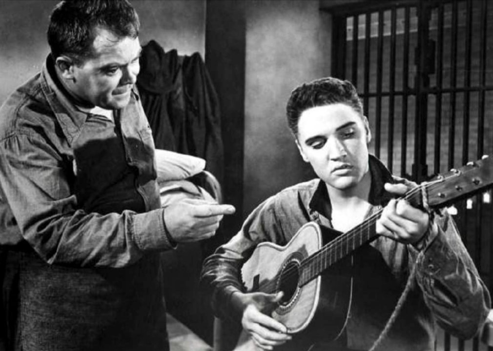 Elvis Presley and Mickey Shaughnessy in ‘Jailhouse Rock’