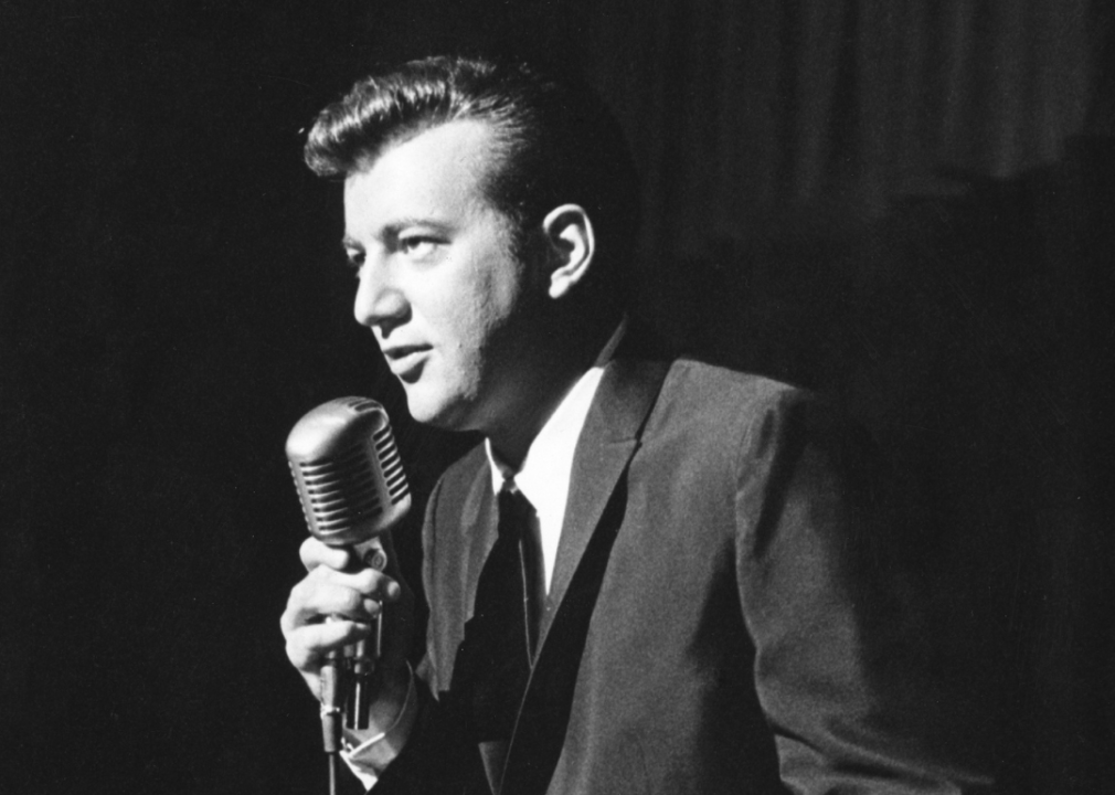 Bobby Darin performs onstage.