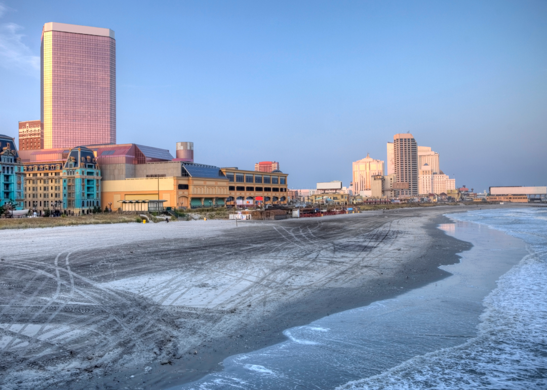 Atlantic City beach in winter.