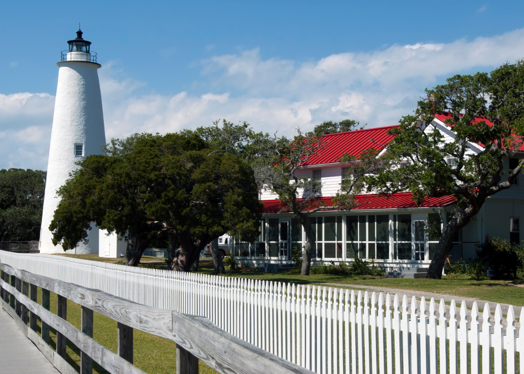 Ocracoke Lighthouse in summer.