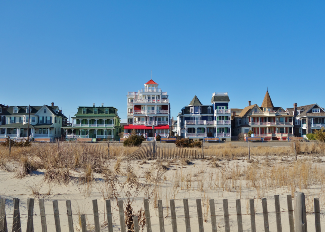 Large houses located near a beach