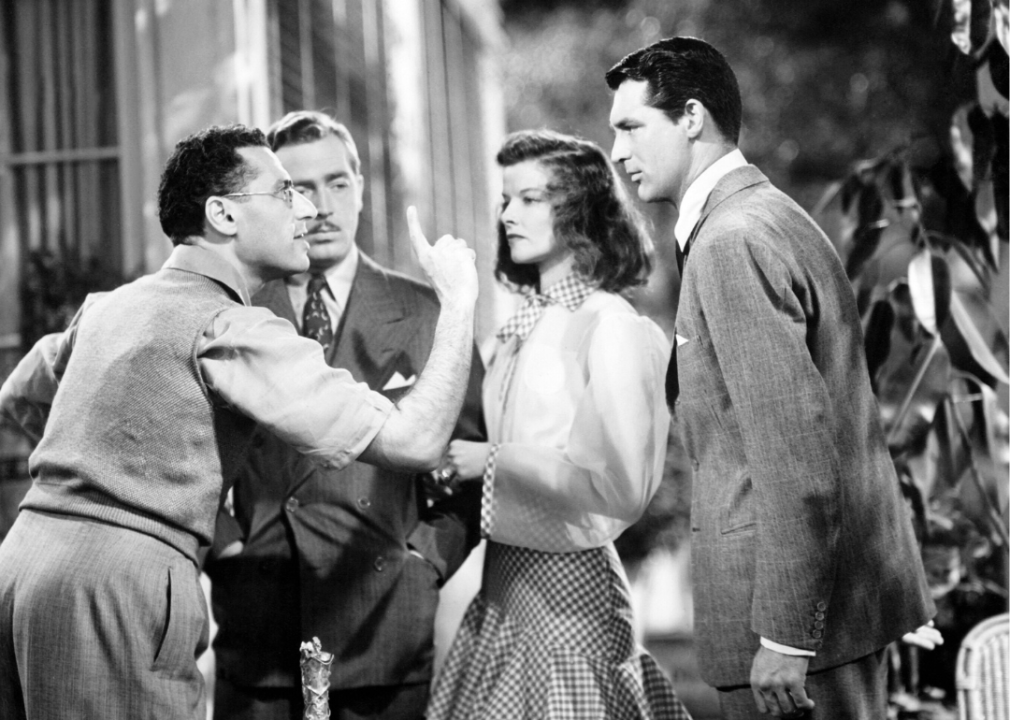 George Cukor and cast on the set of ‘The Philadelphia Story’.