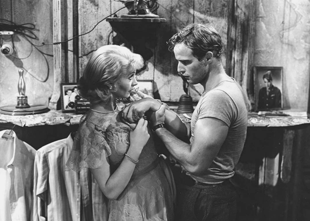 Marlon Brando and Vivien Leigh in a scene from A Streetcar Named Desire.
