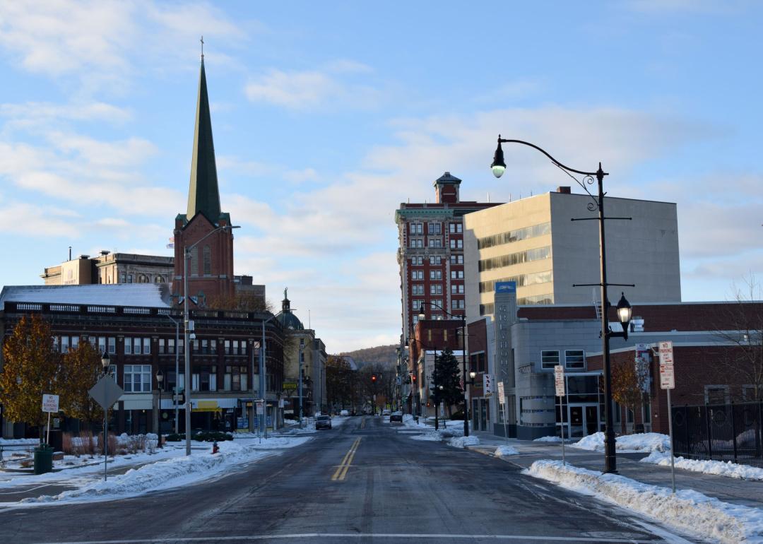 Downtown Binghamton in winter.