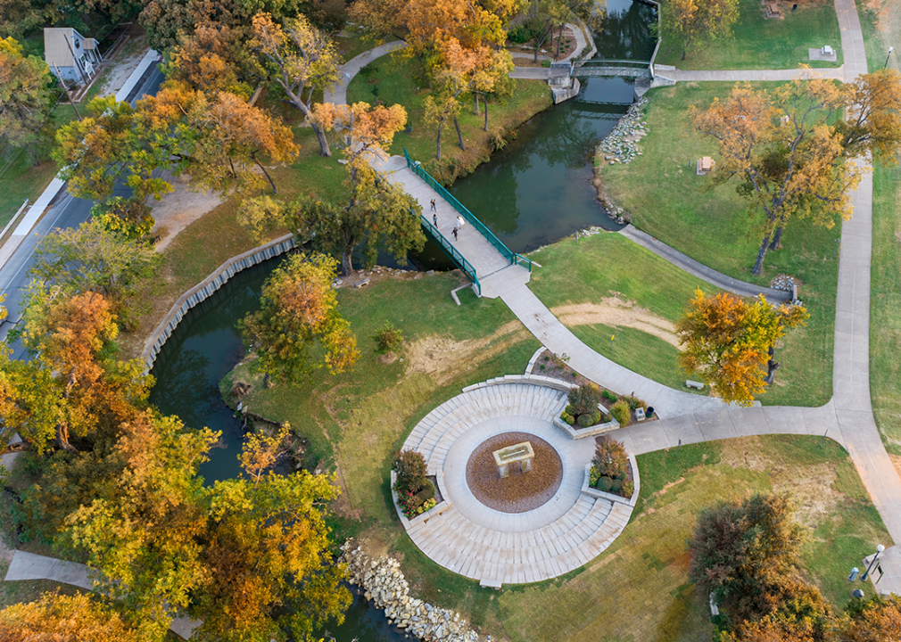 Aerial view of park in Granbury.