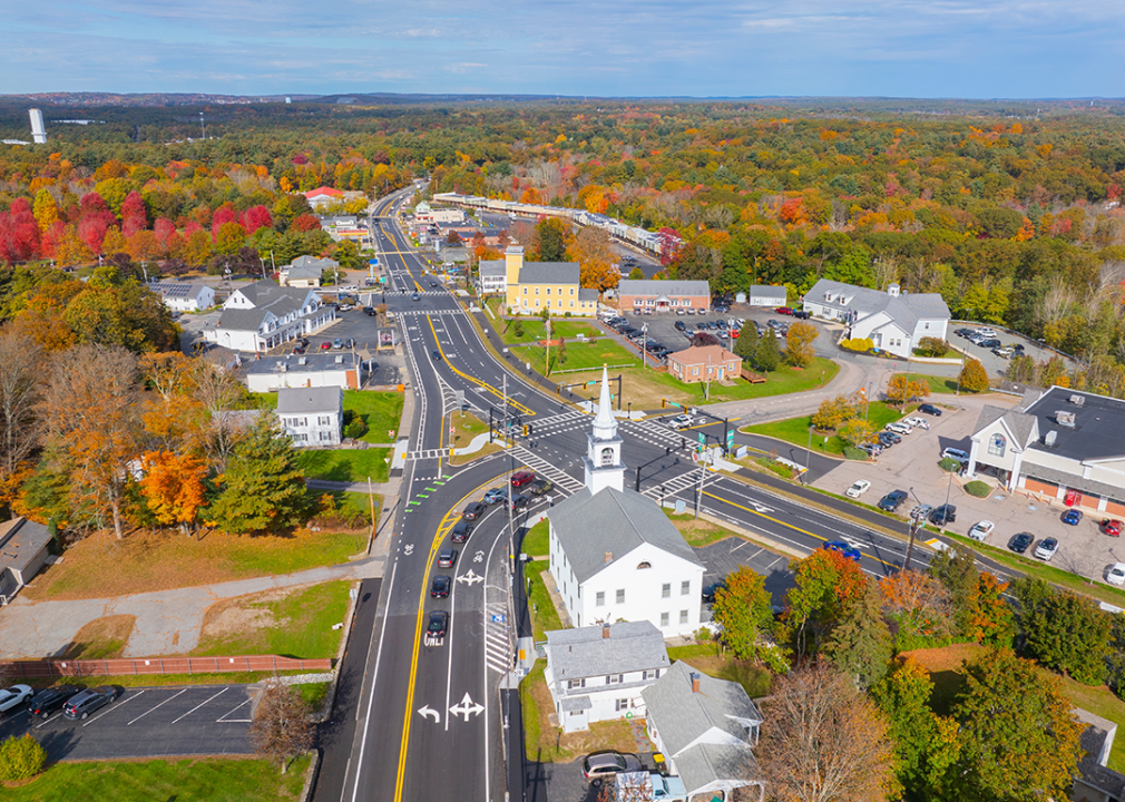 Aerial view of Bellingham in autumn.