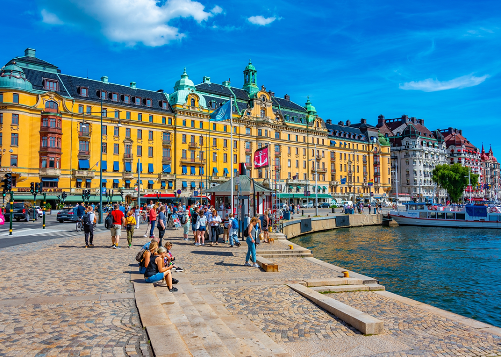 Strandvagen along the harbor in Stockholm.