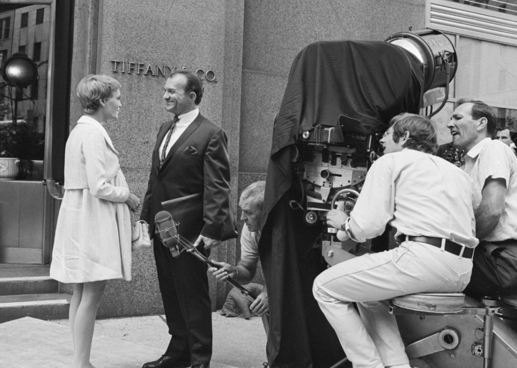 Mia Farrow filming a scene on the set of ‘Rosemary’s Baby’.