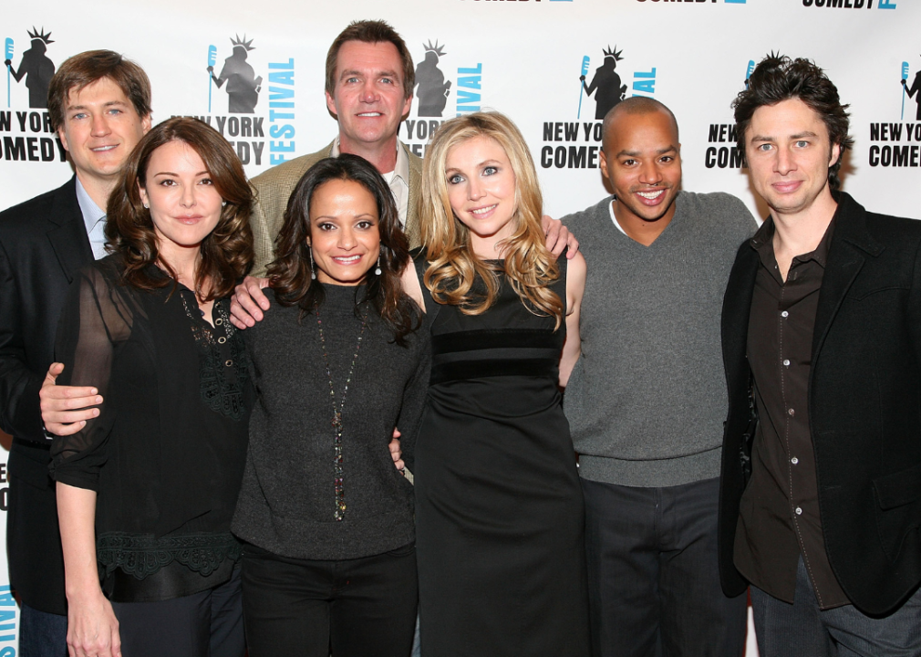 The cast of ‘Scrubs’ poses at an event.