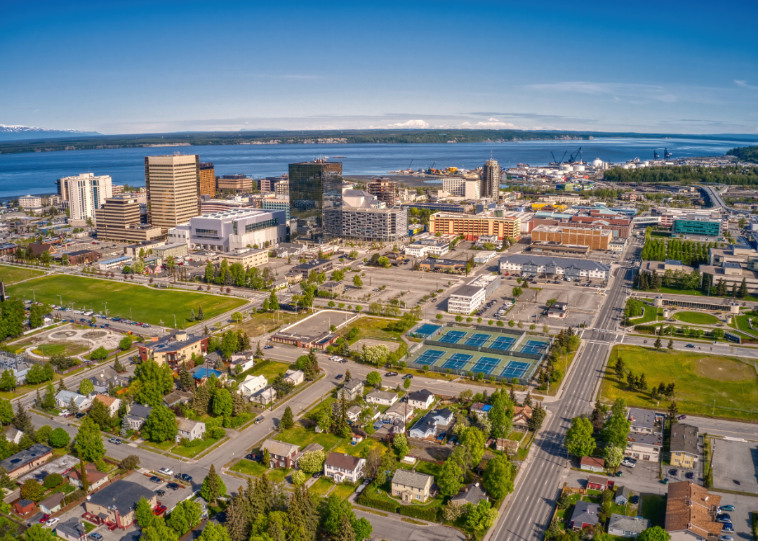 Downtown Anchorage during summer.