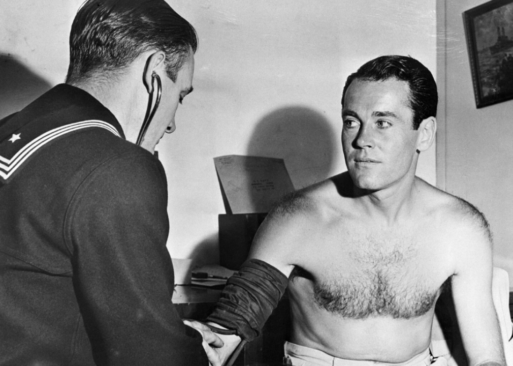 Actor Henry Fonda gets a Navy physical in August 1942.