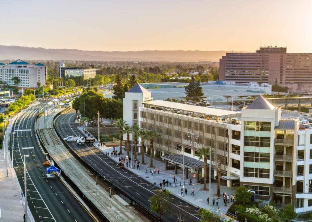 Elevated view of area surrounding Leviâs Stadium in Santa Clara, California.