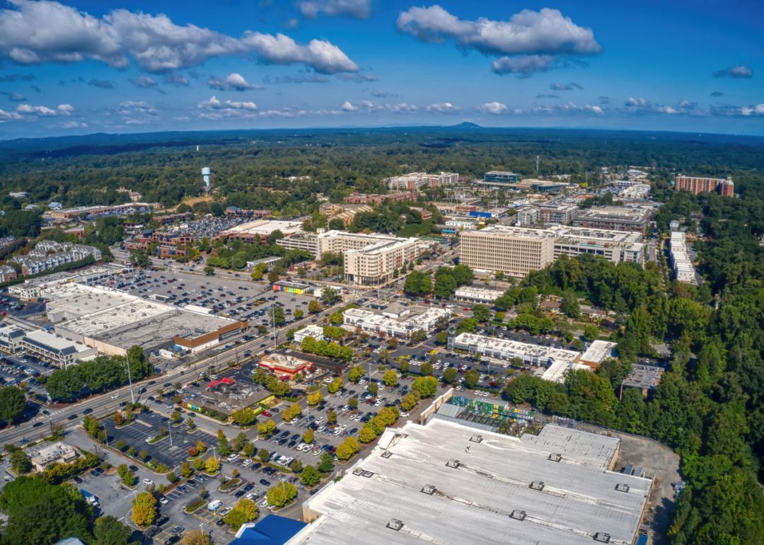 Aerial view of Sandy Springs, Georgia.