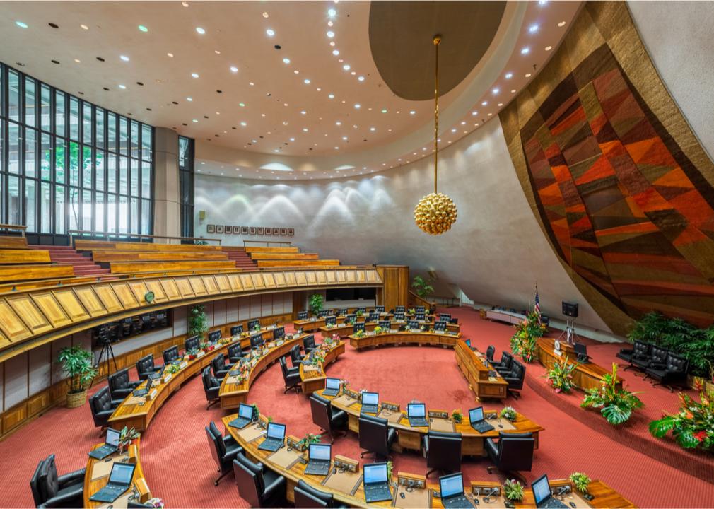 Interior of the Hawaii State House of Representatives chamber