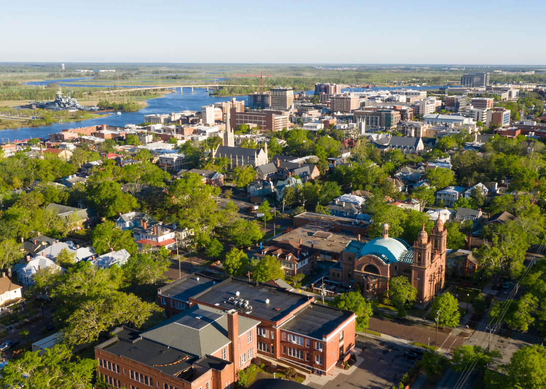 Aerial view downtown Wilmington.