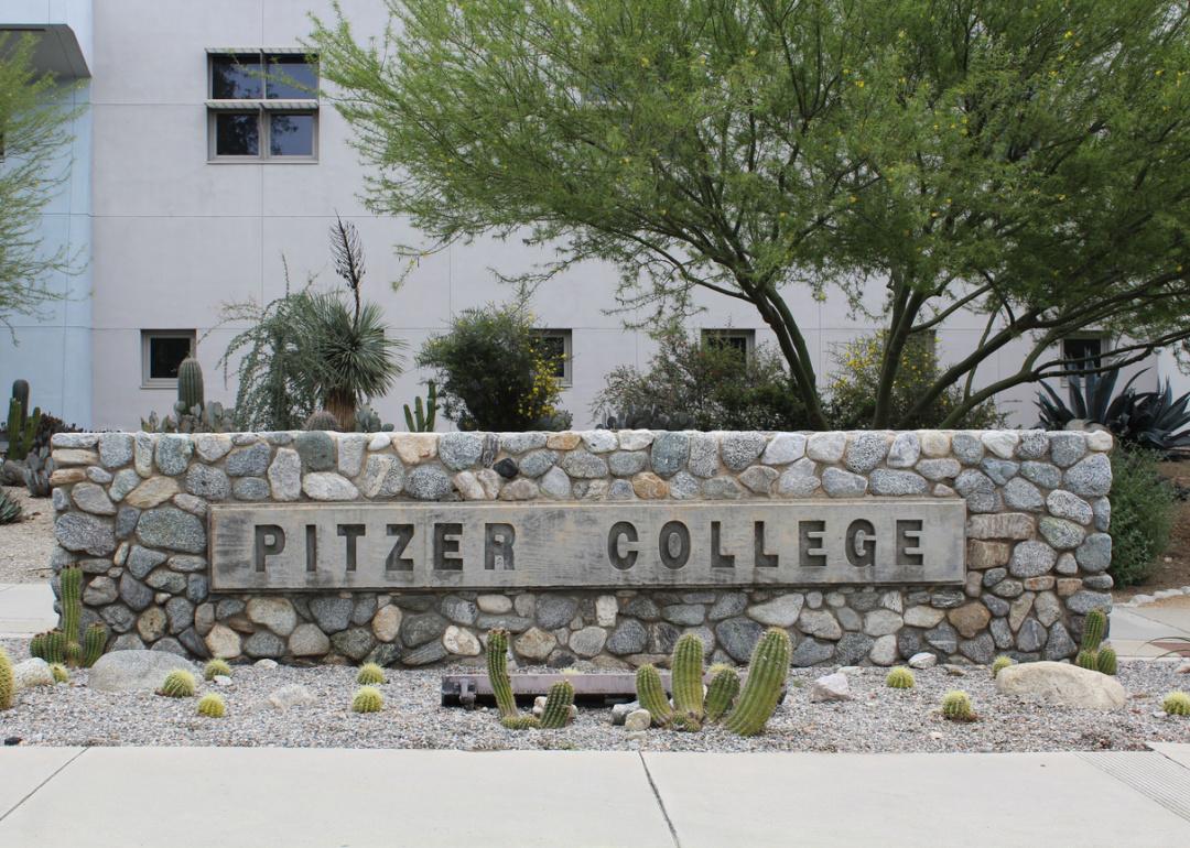 Entrance sign at Pitzer.