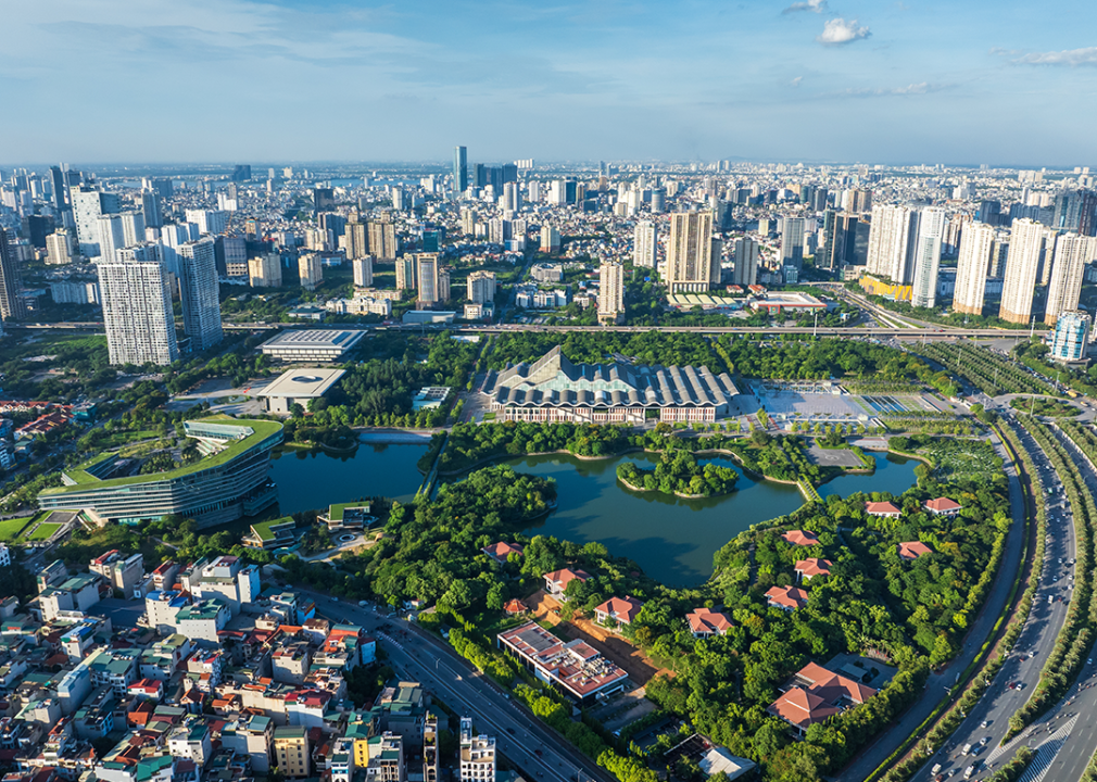 Aerial panorama view of Hanoi.