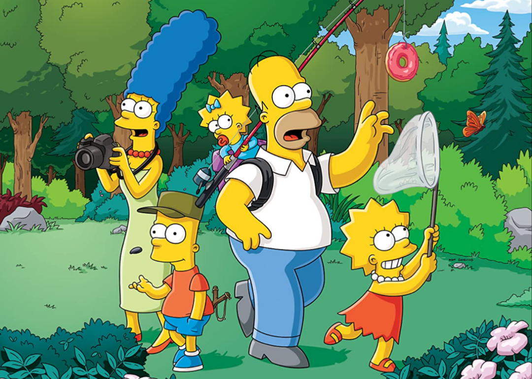 Illustrated promotional still with ‘The Simpsons’ characters.
