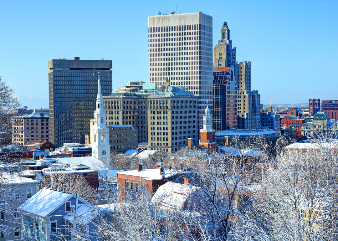 Winter skyline of Providence.