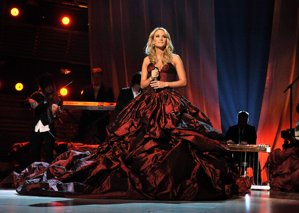 Carrie Underwood performs onstage at the Academy Of Country Music Awards.