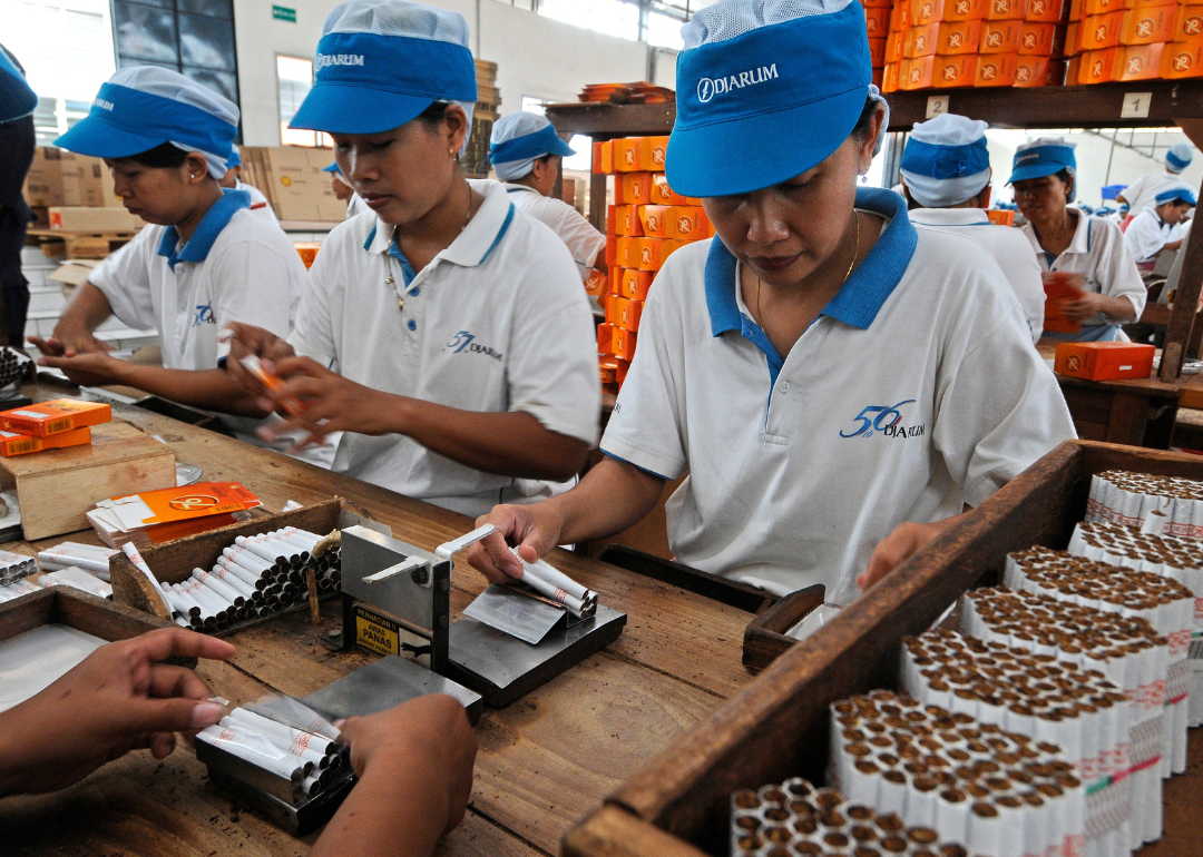 Workers in a Djarum cigarette factory.