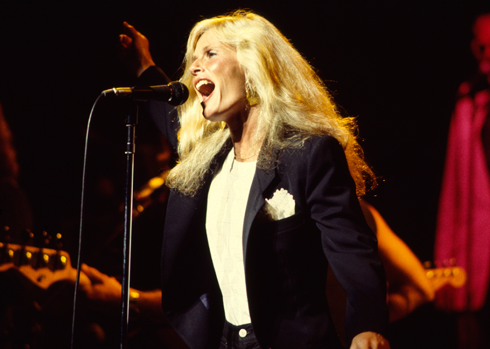 Kim Carnes performs with her band onstage at the Savoy.