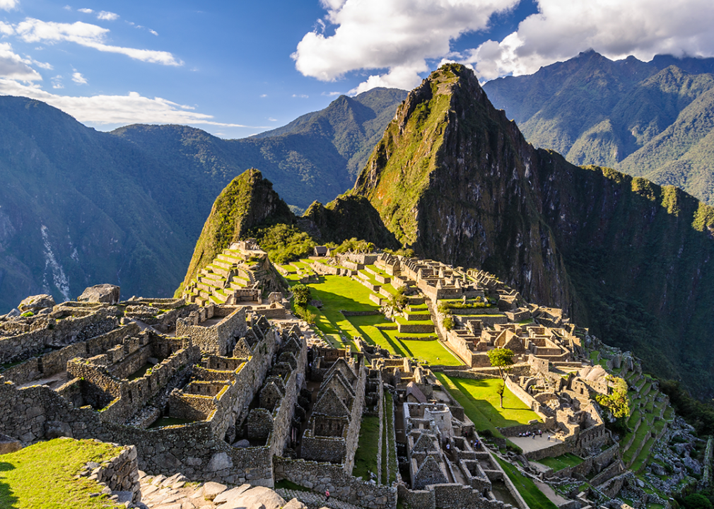 Aerial view of Machu Picchu.