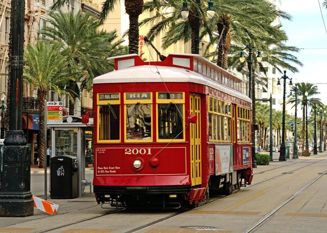 Canal Street streetcar in downtown New Orleans.