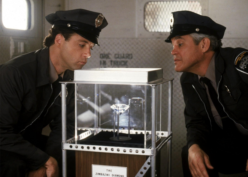 #4. Police Academy 6: City Under Siege (1989) G.W. Bailey and Lance Kinsey in ‘Police Academy 6: City Under Siege’.