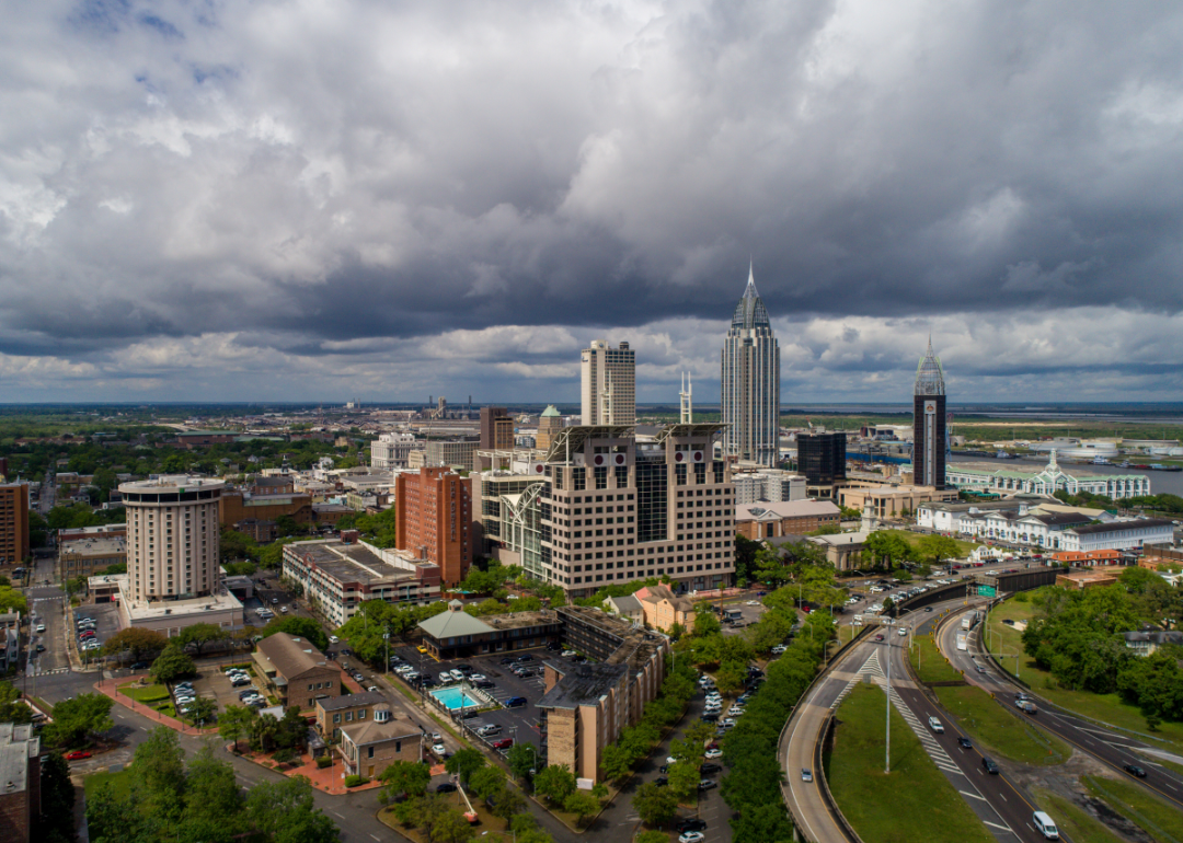 Stormy skies over Mobile.