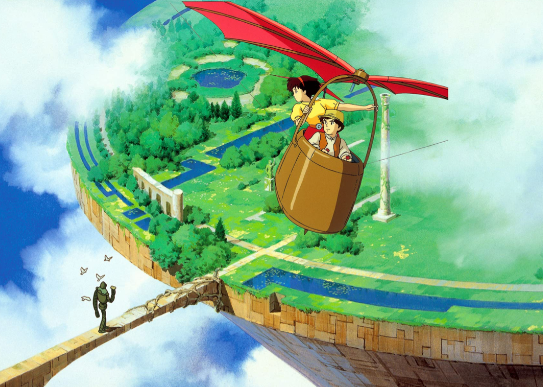 An animated still from ‘Castle in the Sky’.