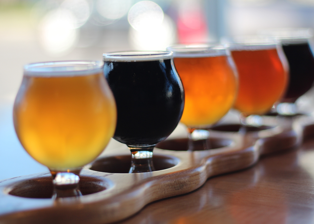 #16. Louisiana A flight of microbrews for sampling.