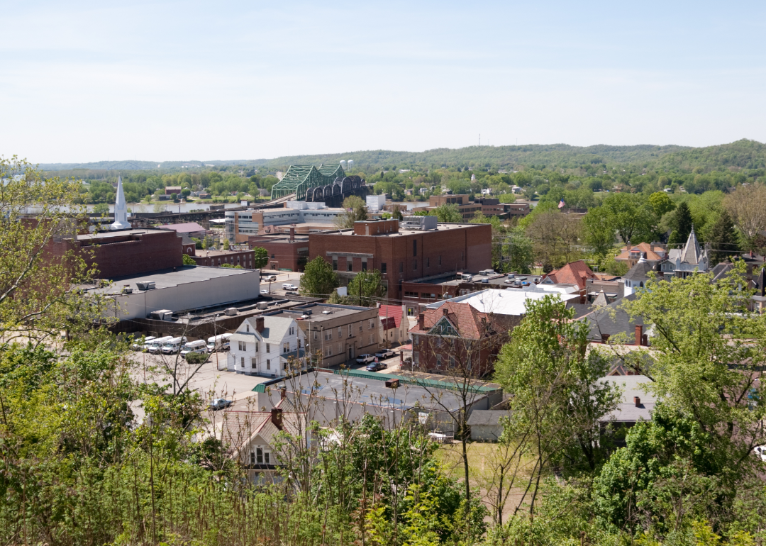 Elevated view of Parkersburg.