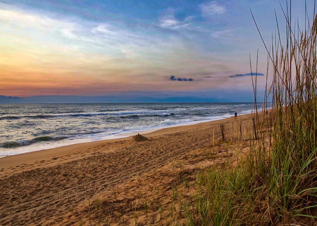 Colorful sunrise on a North Carolina beach.