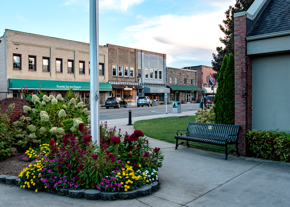 View from the Franklin Visitors Center looking toward Main Street.