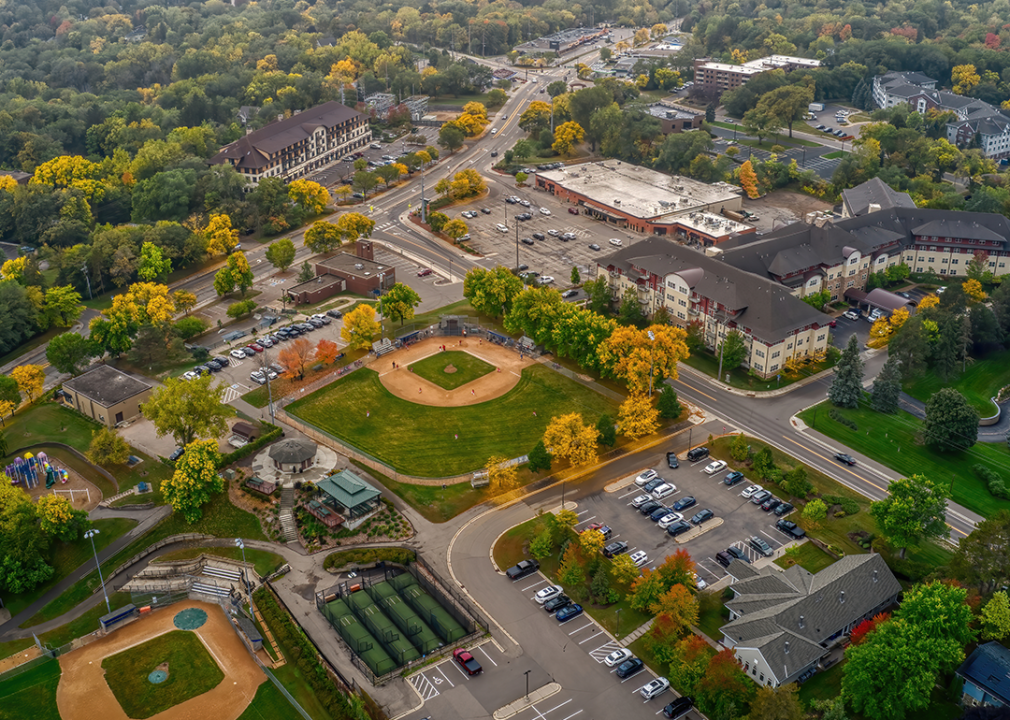 Aerial view of the Twin Cities Suburb of Minnetonka.