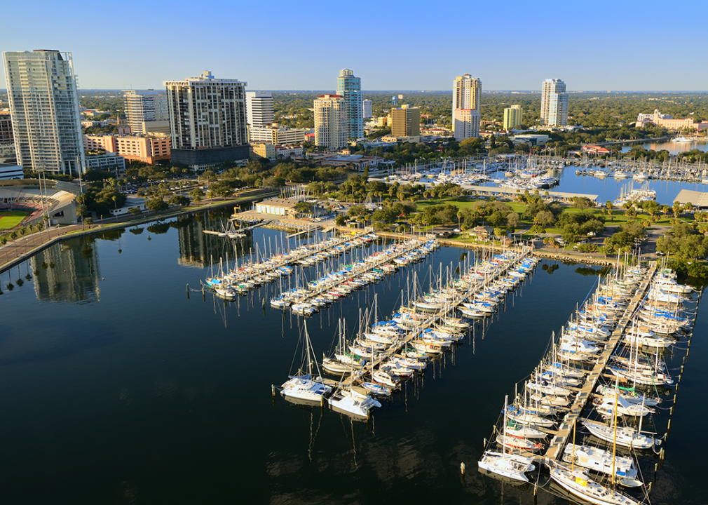 Aerial view of downtown St. Petersburg.