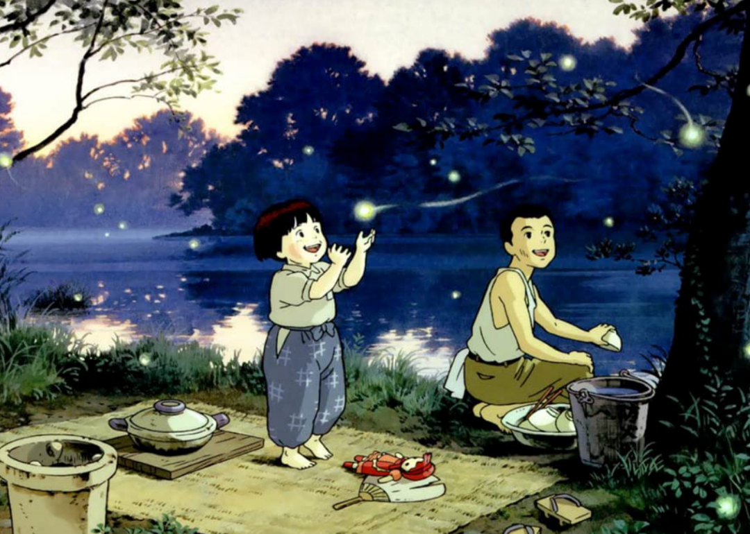 An animated still from Grave of the Fireflies.